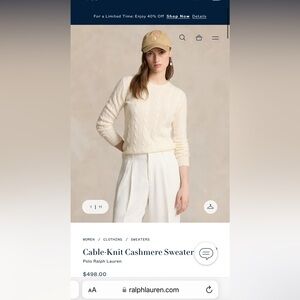 Luxurious cashmere cable knit swearer